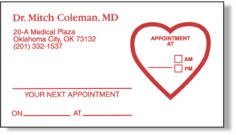 Business Cards with die cut reminder sticker