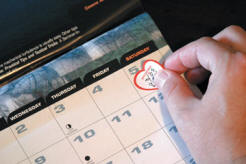 Appointment Cards with die cut reminder sticker