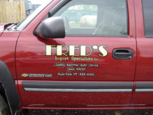 Vehicle Lettering : Fred's Import Specialists