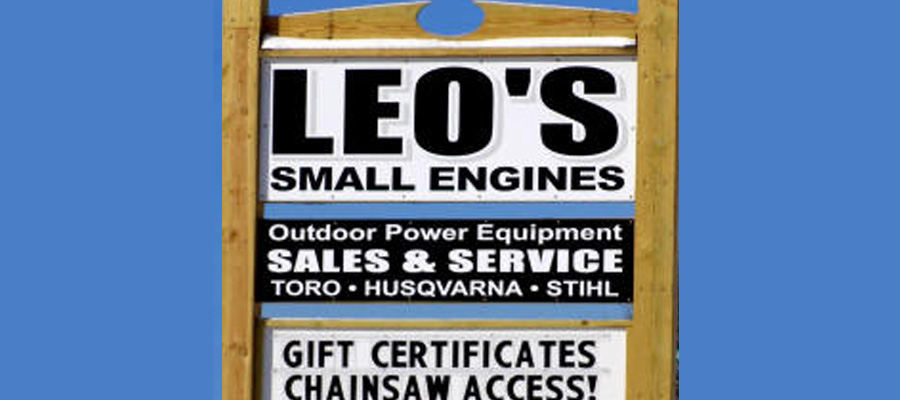 "Leo's Small Engines Sign"